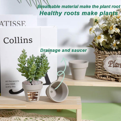 vensovo 48 Pcs 2" Tiny Terracotta & Terra Cotta Pots with Drainage - Grey Small Mini Clay Ceramic Pottery Planter Ideal for Indoor/Outdoor Plants, Crafts, Wedding Favors