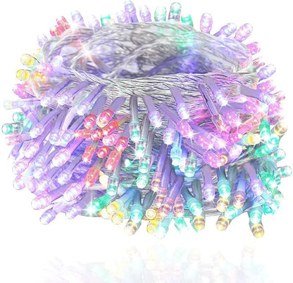 FULLBELL Fairy Lights Outdoor String Lights 33ft 100 LED with Memory Modes Controller, Extendable Christmas Lights Decorations for Wedding, Christmas, Party, Patio, Indoor Outdoor (Multicolor1)