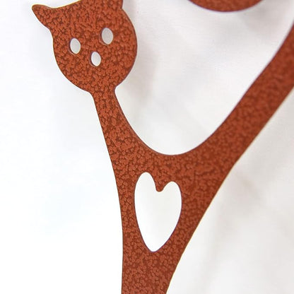 Plant Stakes Powder Paint Coating Garden Picks-Potting and Changing -Steel-Brown- Cat