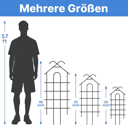 ARIFARO 40'' Metal Garden Trellis Indoor/Outdoor Sturdy Plant Trellis for Potted Plants,House Plants, Climbing Vines, Pack of 4, Black