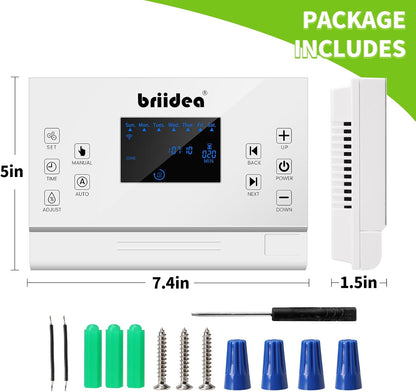 8 Zones WiFi Smart Sprinkler Controller, Briidea Automatic Irrigation Controllers with Customized Watering Schedule & Seasonal Adjustment, Water Efficiently and Keep Your Plants Healthy
