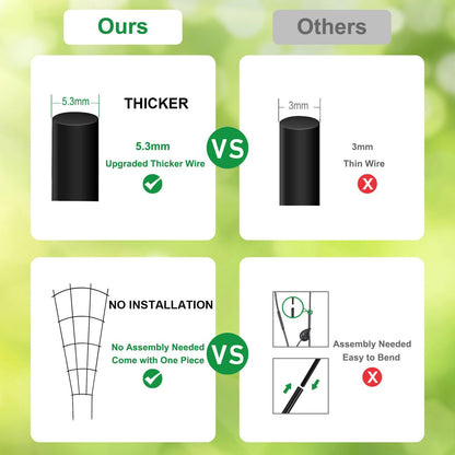 4 Pack 23'' Plant Trellis for Potted Climbing Plants Indoor, Outdoor Metal Garden Trellis for Climbing Plants Houseplants Flowers Vine Ivy, Fan Shape, Black