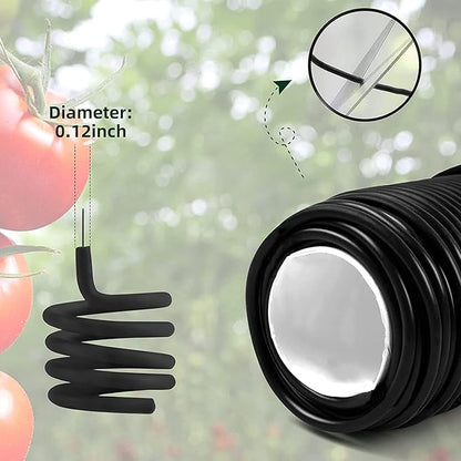 Decoroca Soft Plant Ties for Support - 65.6' Reusable Waterproof Plant Wire, Garden Twist, Office Organization and Decoration Binding（2pcs/Black）