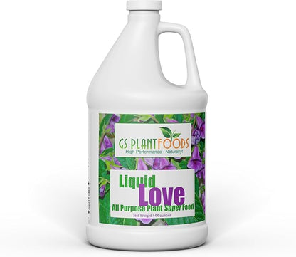 Liquid Love Plant Food by GS Plant Foods- All Purpose Plant Fertilizer (1 Gallon) - Liquid Fertilizer for Herb Gardens, House Plants, Vegetables, Fruit Trees, Lawns & Shrubs