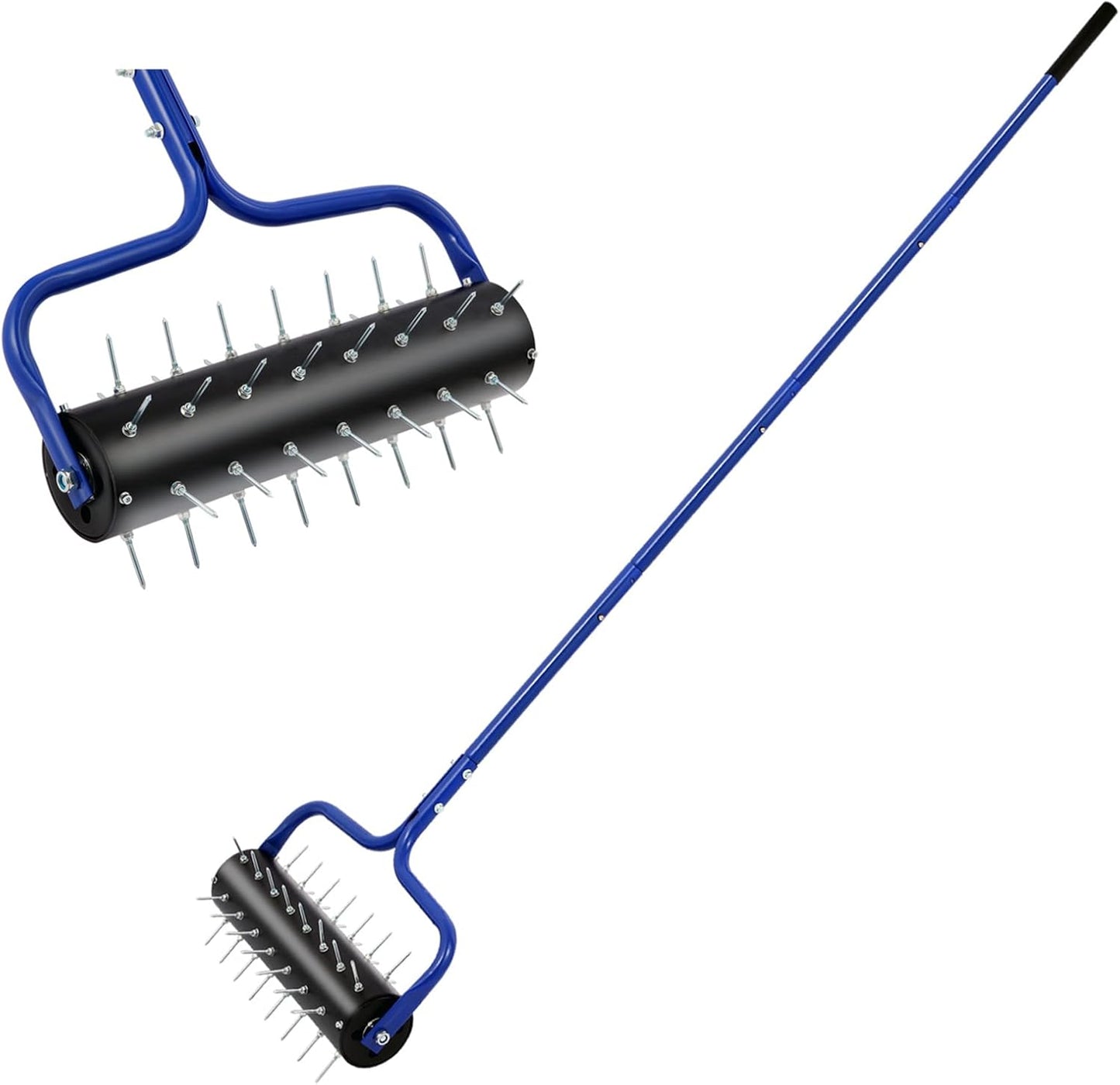 Lawn Aerator, 21" Push Coring Aerator,Preasembled Spike Gardening Aerator Tool,Lawn Plug Soil Aerator,Aerator Lawn Tool,75" Adjustable Handle with Quick Clip,Heavy Duty Aerator.