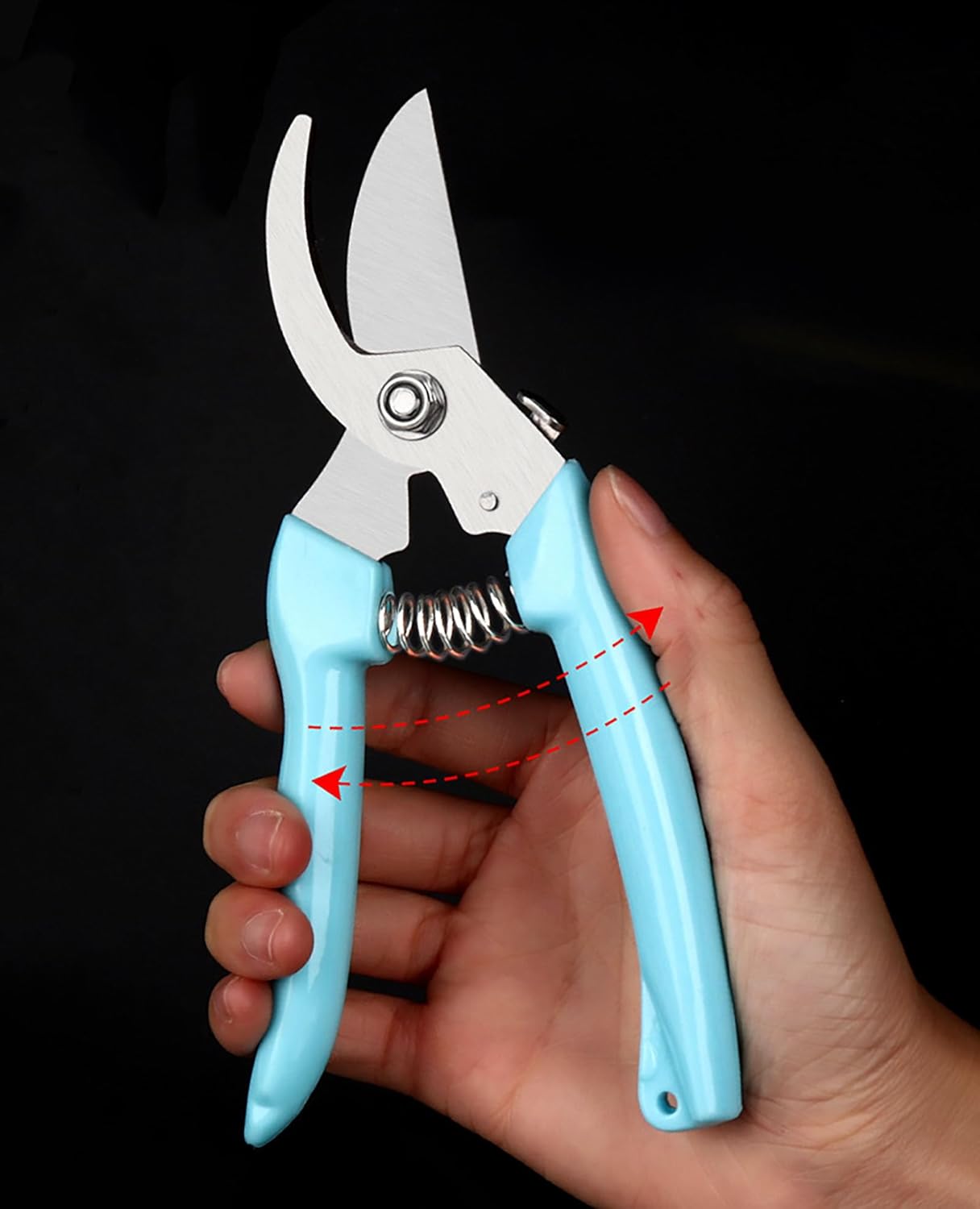 Blue Garden Flower Shears Pruning Shears 6.9 inches Scissors Heavy Duty Plant Scissors for Cutting Flowers, Trimming Plants, Bonsai, Fruits Picking (Blue Handle)