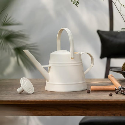 1 Gallon Watering Can for Plants, Watering Cans for Indoor&Outdoor Gardening, Water Can with Ergonomic Movable Handle (White)