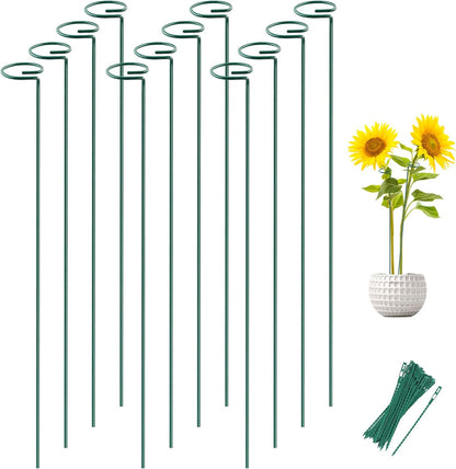 Joyhalo 12 Pack Plant Support Stakes 36 Inches, Plant Stakes, Flower Stakes with 24 Twist Ties, Garden Sticks for Plants Hibiscus, Sunflower, Red Hot Poker, Hydrangea, Tomato, Sapling Etc