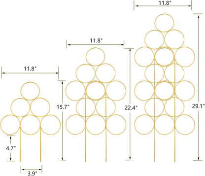Trellis for Climbing Plants Indoor 15.7 Inch, Small Plant Trellis for Potted Plants, 3 Pack Stackable Circle Garden Houseplant Trellis for Vines