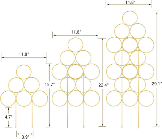 Trellis for Climbing Plants Indoor 15.7 Inch, Small Plant Trellis for Potted Plants, 3 Pack Stackable Circle Garden Houseplant Trellis for Vines