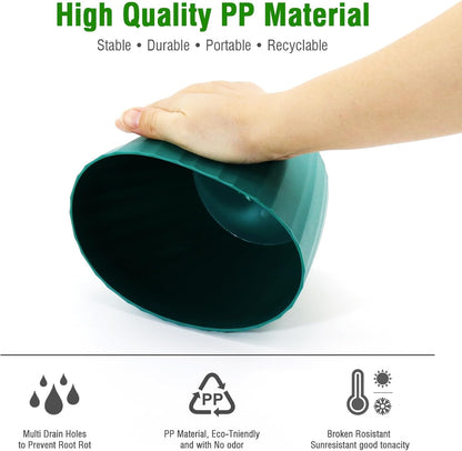 6 Inch Plant Pots Bulk, 6 Pack Plastic Planters with Drainage Holes and Saucers for Indoor Outdoor House Plants and Flowers, Colorful