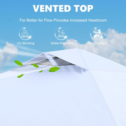 MASTERCANOPY Durable Pop-up Canopy Tent with 1 Sidewall (10'x10',White)