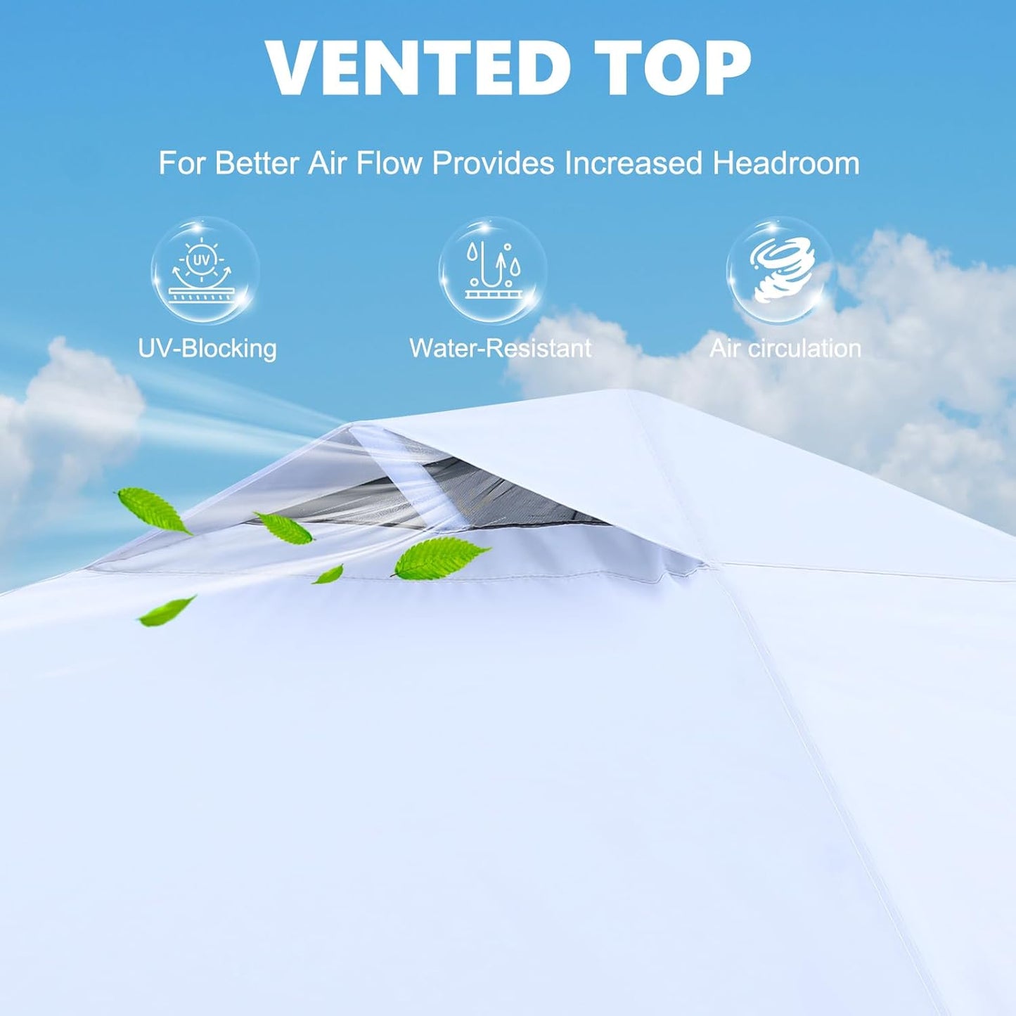 MASTERCANOPY Durable Pop-up Canopy Tent with 1 Sidewall (8'x8',White)