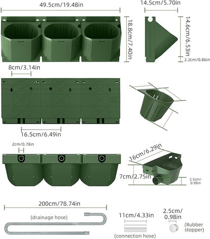 Self Watering Wall Mounted Vertical Planter, 36 Pots Wall Planter Indoor Vertical Living Green Plant Wall Easy Installation (Green with Timing System)