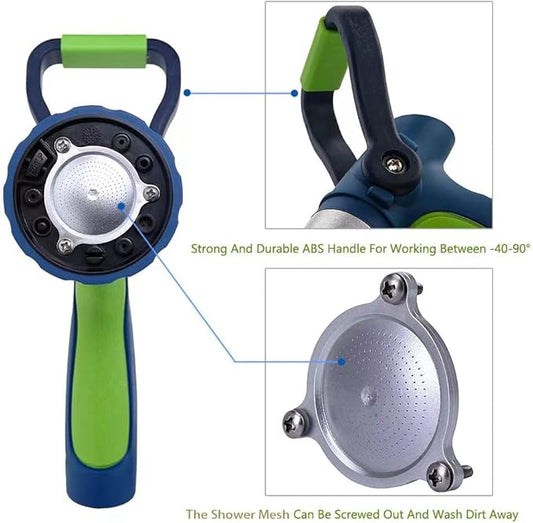 GREEN MOUNT New Patent Garden Hose Nozzle, Heavy Duty Water Nozzle, High Pressure Fireman Style Nozzle with Ergonomic Handle for Lawn and Garden Watering