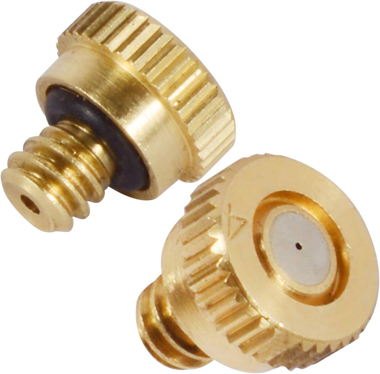 Brass Misting Nozzles 0.016" Orifice (0.4mm) 10/24 UNC, Water Mister Parts Fog Nozzles for Patio Misting System Outdoor Cooling System (40pcs)