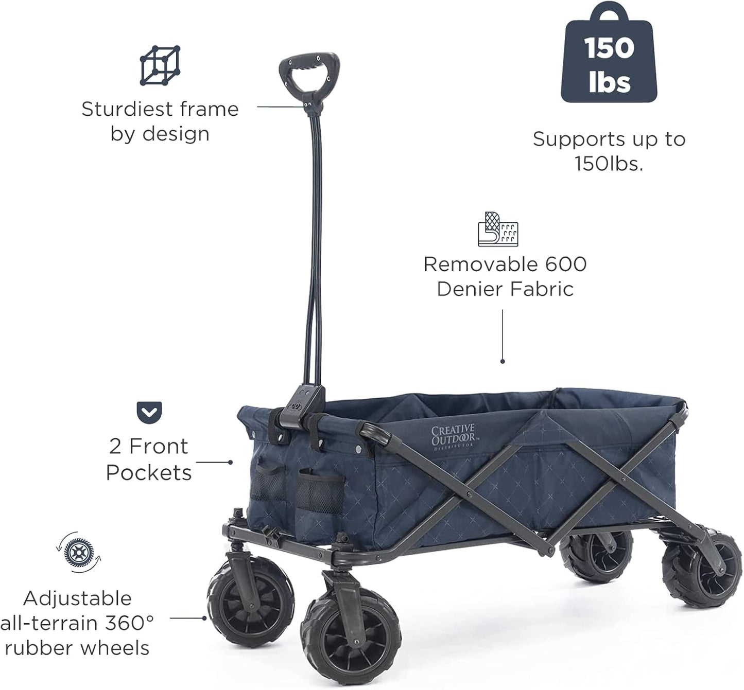 Creative Outdoor Original Folding Wagon All-Terrain Wheels