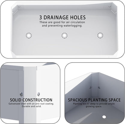 Raised Garden Bed with Detachable Tall Legs Elevated Metal Planter Box for Growing Fresh Herbs Vegetables Flowers Succulents&Other Plants for Outdoor Backyard Patio Deck Balcony White