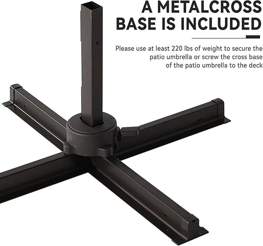 9' X 12' Cantilever Patio Umbrella 360°Rotation Rectangular Outdoor Large Offset Umbrellas Heavy Duty Windproof for Garden Deck Pool Backyard, Black