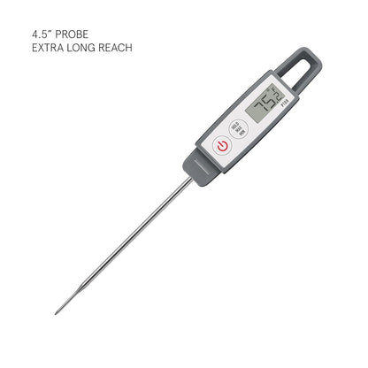 Lavatools PT09 Super-Quick Commercial Grade Digital Thermometer for Cooking, Meat, Candy, Candle, Liquid, Oil, 4.5" Compact Probe, Splash Proof, °C/°F Toggle, Hold Function - Sesame