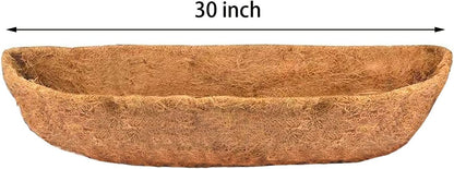 2 pcs Garden Coconut Planter Liners Preformed Window Box Liners Natural Trough Coco Liner Coir Mats (30 inch)