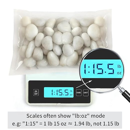 2 lbs Small White Pebbles for Plants, 0.8-1.2 inch Decorative River Rocks for Plants, Aquariums, Landscaping. White Stones for Planter Vase and Outdoor Garden Rocks