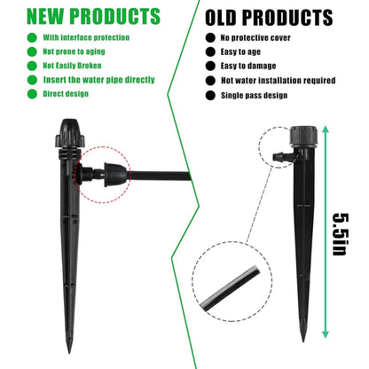 20 Pcs Drip Irrigation Misting Spray Emitters,360 Degree Adjustable Atomizing Nozzles Drip Line Misting Emitters for 1/4" Irrigation Tubing Micro Drip Misting Sprinkler for Garden Watering System