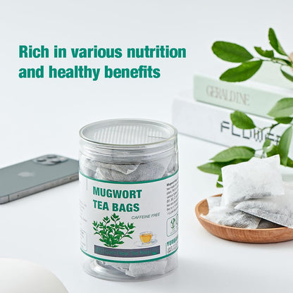 45 Mugwort Tea Bags | Natural Dried Chinese Mugwort Herb Tea | Artemisia Wormwood Tea | Caffeine Free, Help Sleep, Lucid Dreaming, Relax, Digestion