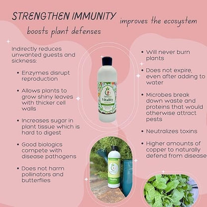 VermisTerra Vitality 8 oz - Houseplant and Indoor Plant Food, Mother Earth's Balanced Fertilizer, Organic, Root Cuttings, No Harmful Chemicals, will not burn plants, Lush Growth. No Odor, Reduce Shock