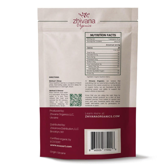 Organic Hawthorn Berry Tea (16 oz.) - Hawthorn Tea, Hawthorne Berries - High Blood Pressure, Heart Health Support, Relaxation