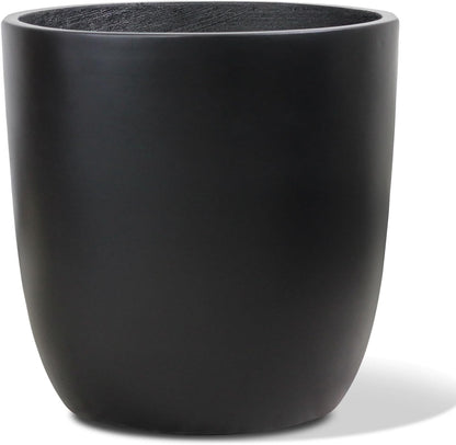 Concrete Planter Outdoor Indoor, Large Cement Plant Pots for Trees Flowers (Black, 18 inch)