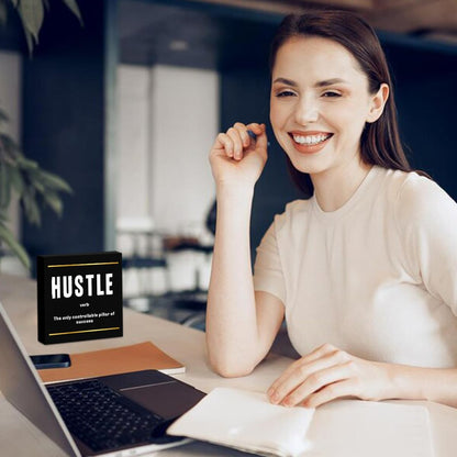 Hustle Definition Entrepreneur Black Wooden Box Sign, Inspirational Office Decor, Decorative Table Shelf Desk Rustic Workplace Farmhouse Home Counter Decor Office Decorations Desk Accessories