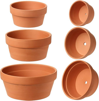 Briful Terracotta Plant Pots Flower Pot Clay Pottery Planter with Saucer and Drainage Hole Cactus Succulent Nursery Pots- Great for Plants,Crafts (Three Sizes)