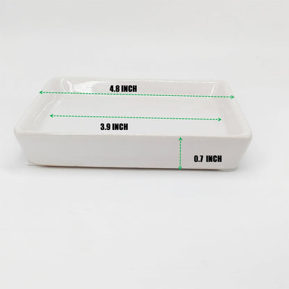 Square Plant Saucer 4 Inch 2 Pack，Plant Trays for Pots, White Ceramic Plant Saucers for Indoors Outdoors, Plant Drip tray 4 6 8 10 12 14 Inch