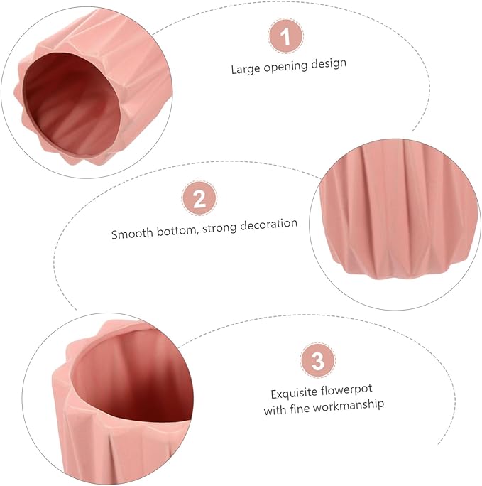 Modern Geometric Ceramic Flower Pot with Drainage and Tray Simple Planter for Bonsai and Indoor Plants Practical Decorative Flower Holder