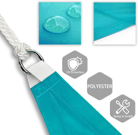 Patio Paradise 6' x 9' Sun Shade Sail Waterproof Turquoise Rectangle Shade Canopy UV Block Tarp Cloth Outdoor Patio Cover for Garden Backyard Deck Awning