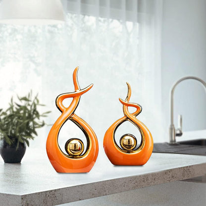 Norrclp Home Decor Modern Abstract Art Ceramic Statue Table Decorations for Dining Room Living Room Office Centerpiece