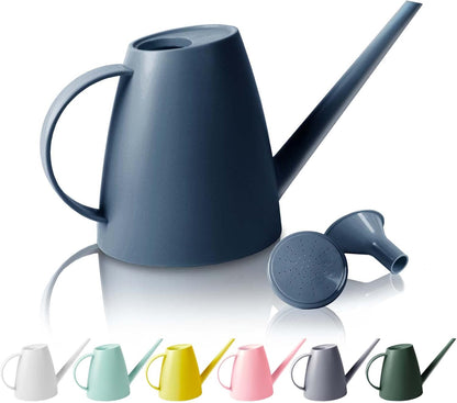 Watering Can for Indoor Outdoor Plants, Modern Small Watering Cans with Removable Nozzle, Long Spout Watering Can for Indoor Bonsai Plants Garden Flowers 1/2 Gallon 1.8L 60OZ (Dark Blue)