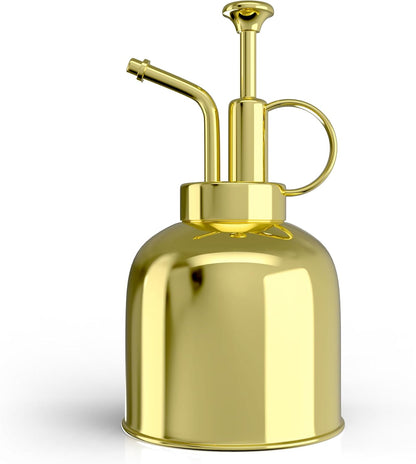 Stainless Steel Plant Mister Spray Bottle Watering Can for Indoor Plants Succulent Bonsai Garden Spray Houseplant Spritzer Modern Garden Tools 10oz/300ml (GOLD)