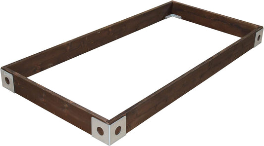 Red Cedar Wood Raised Vegetable Garden Bed - Amish Made in USA (5.5" Raised Bed with Decorative Corners, Walnut Stain)