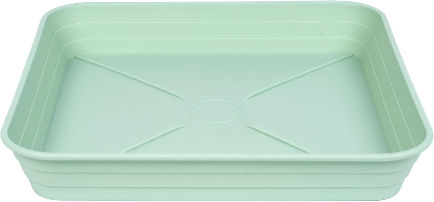 4 Pack Square Plant Saucer Tray 10 inch, 6 8 10 12 14 16 18 20 inch Heavy Duty Plastic Square Plant Saucers for Indoors Outdoor, Flower Planter Drip Trays for Pots, Seed Starting Tray