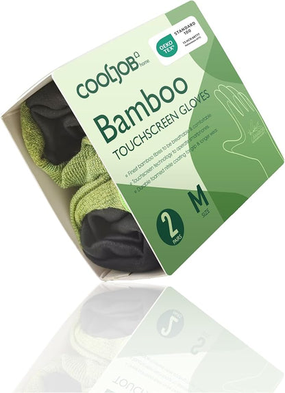 COOLJOB 2 Pairs Gardening Working Gloves for Men and Women, Touchscreen, Grippy Nitrile Rubber Coated for Garden Yard, Green/Black,Medium Size (M)