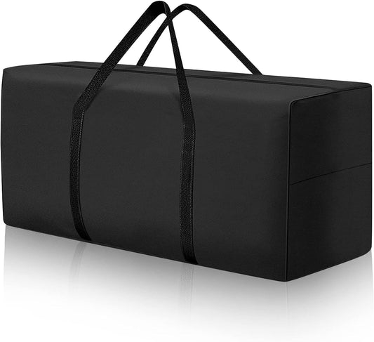 177 Gallon Outdoor Cushion Storage Bag 68 inch Extra Large Patio Furniture Cushion Storage Bag Waterproof Garden Cushion Storage Covers with Zipper and Handles Black (1 Pack, 68"L x 30"W x 20"H)