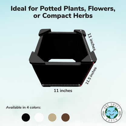 Raised Garden Bed - 1x1 ft Planter Box - Black HDPE - No Tools Needed - DIY Kit for Urban Gardening, Flowers, Herbs & Vegetables - Made in The USA - 2 Pack