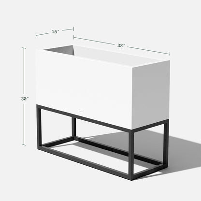 Veradek Block Series Raised Long Box Planter for Patio & Garden | Durable All-Weather Use with Aluminum Stand | Modern Décor for Herbs, Flowers