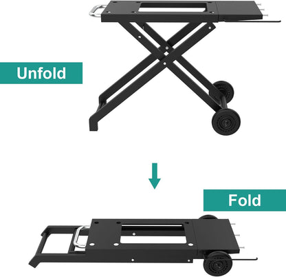 Foldable Grill Cart and Cover for Blackstone 17" and 22" Table Top Griddles, Grill Stand for Blackstone 17inch & 22inch TableTop Griddle, Camping and Outdoor Cooking.