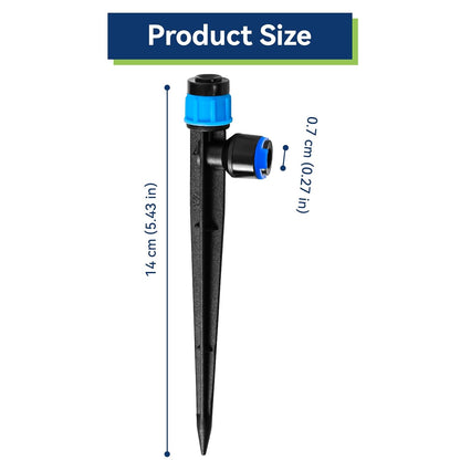 40PCS 1/4 inch Tubing Drip Irrigation Emitters Sprayer,360 Degree Drip Emitter Sprayer with Stake, Irrigation Dripper Sprinklers for Drip Irrigation System