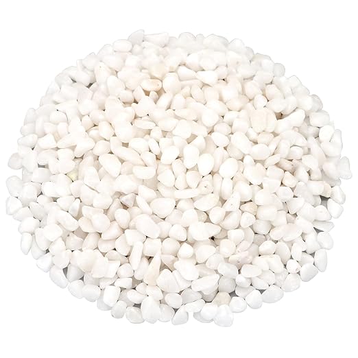 Landscaping Pebbles River Rocks Decorative Ornamental Pebbles Garden Landscaping Stones Gravel Filler for Home Decoration Flower Bed Fish Tank Plants Vases Succulents (1, White, 1 Pound)