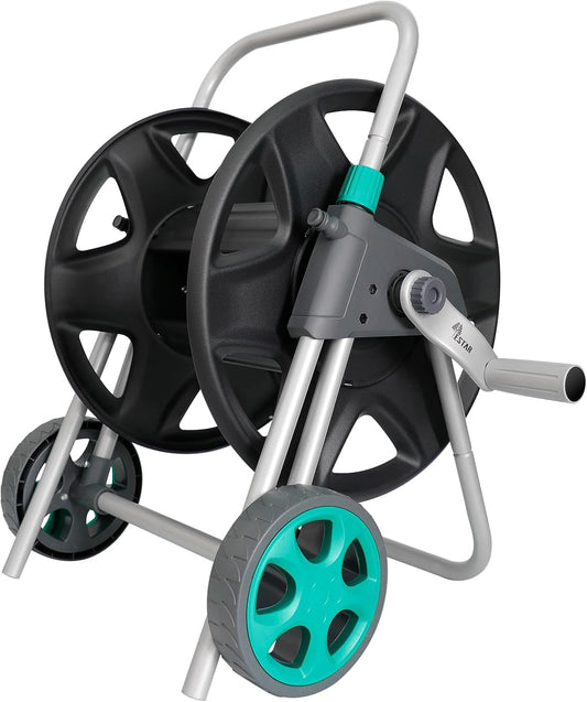 Garden Water Hose Reel Cart, Holds 100 Feet of 5/8 Inch Hose,Garden Water Pipe Holders Mobile Tools with 2 Wheels for Outside Watering