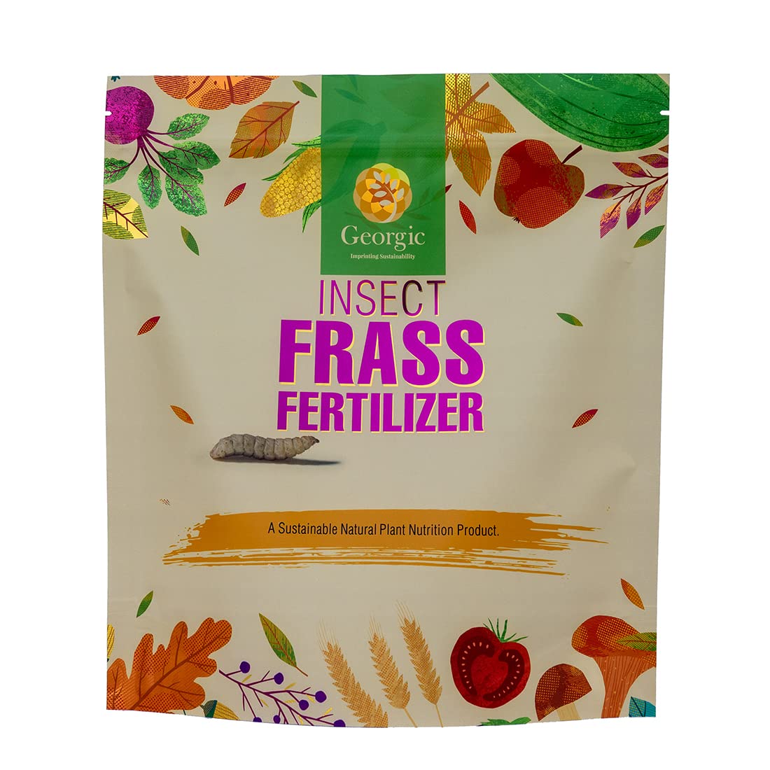 Insect Frass Fertilizer -100% Organic All-Purpose Plant Food & Soil Amendment, Natural Nutrients for Houseplants, Gardens & Lawns, 3 lb Bag